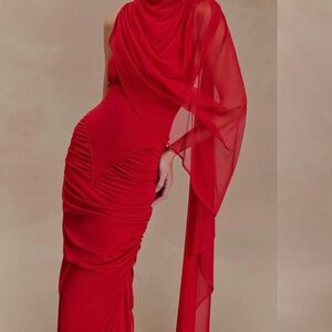 Meshki Maxi Red Evening Gown